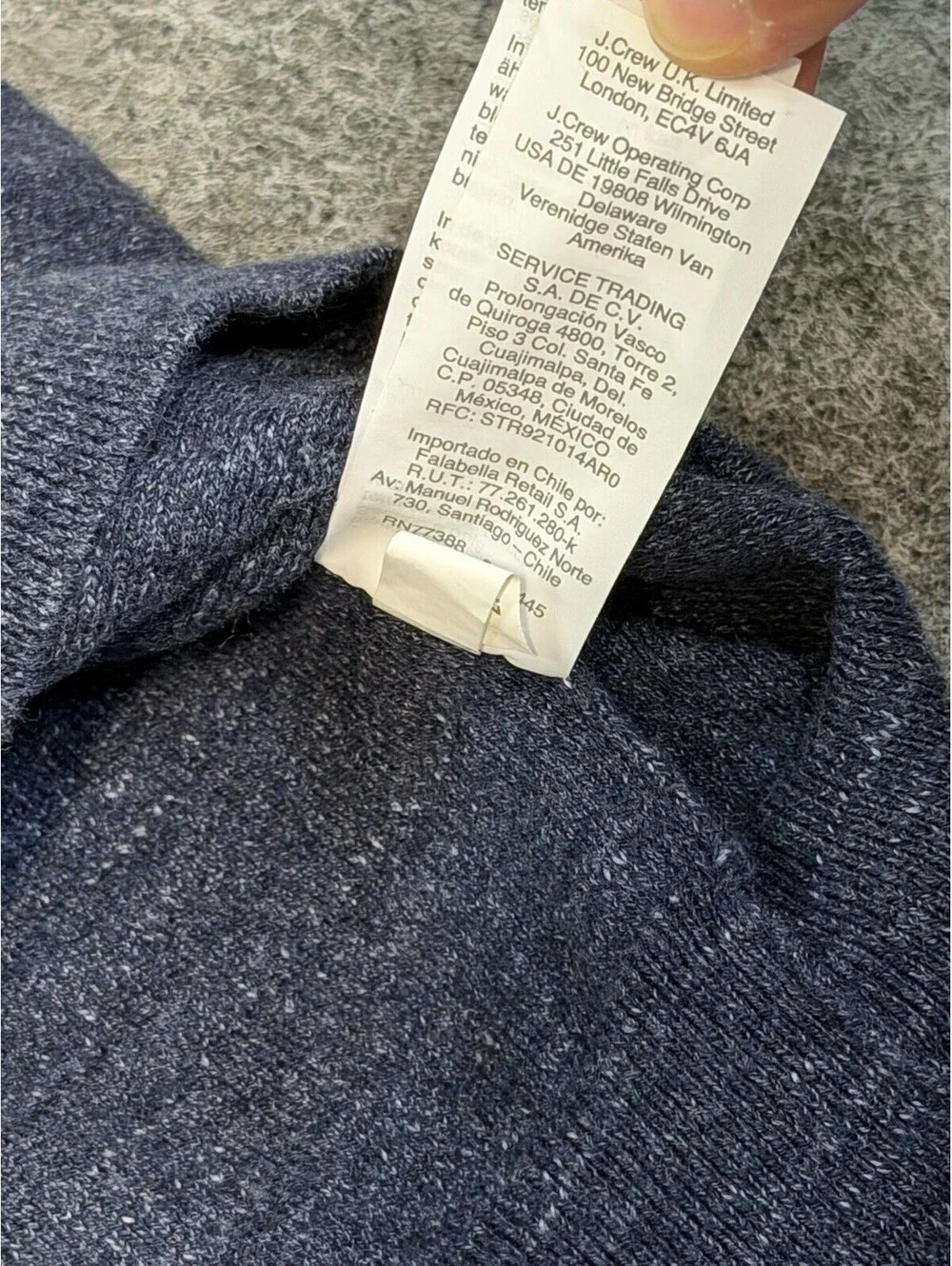J.Crew Rugged Cotton Sweater Men’s M Slim Fit Heathered Indigo Blue C8445